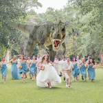 dinoweddingphotobomb